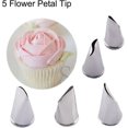 thumbnail image 3 of Juego de 5 boquillas para tuberías de flores y rosas, kit de boquillas para tuberías de acero inoxidable, 3 of 5