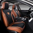 thumbnail image 3 of FLORICH Car Seat Covers Full Set, Comfortable Faux Leather Seat Protectors, Automotive Cushions Universal Fit for Most Cars SUV Trucks, Black&Brown, 3 of 7