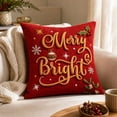 thumbnail image 3 of MYUNNIL Christmas Decorative Throw Pillow Covers, 18 x 18" Farmhouse Red Double Sided Embroidered Christmas Themed Linen Cushion Case for Sofa Bedroom Office Decor, 3 of 5