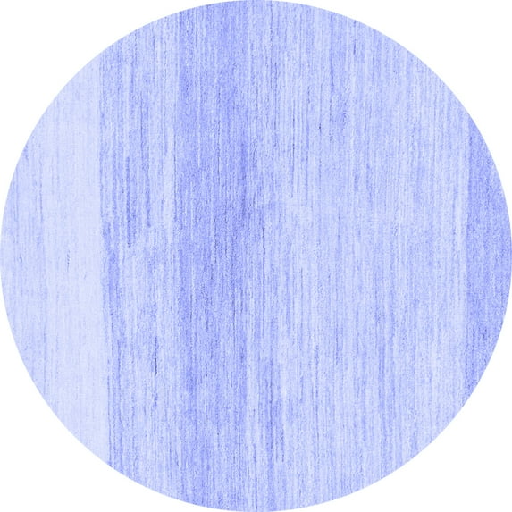 Ahgly Company Indoor Round Solid Blue Modern Area Rugs, 8' Round