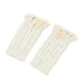 thumbnail image 5 of Kaliqueen Women Cable Knitted Leg Warmers Lace Trim Double Button Short Leg Cuffs Boot Winter Warmers, 5 of 5
