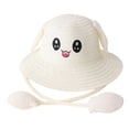 thumbnail image 2 of Sombrero de paja con orejas de moda con orejas que se mueven y saltan, gorras de pescador de protección para blanco lechoso, 2 of 9
