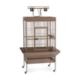 thumbnail image 6 of HomeStock Gothic Grace Playtop Bird Home - Coco Brown Powder-Coated Steel Cage with Integrated Playtop, Removable Trays, and Caster Stand, 30" L x 22" W x 63" H, 6 of 6