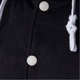 thumbnail image 1 of Mens Button Hooded Baseball Single Uniform Coat Rib Sleeve Spliced Jacket With Pockets, 1 of 7