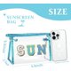 thumbnail image 2 of Clear Makeup Bag Sunscreen Pouch Beach Vacation Essentials Waterproof Summer Stuff Travel Toiletry Purse for Women Teen Girl Personalized Easter Gifts with Preppy Chenille Letter Blue SUN, 2 of 5
