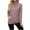 Pink, variant on Fesfesfes Fashion Women Flannel Shirt Casual Solid Turtleneck Long Sleeve Fall Blouse Pullver Tops Under $10
