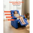 thumbnail image 5 of VEVOR Kids Reclining Chair, Toddler Recliner with Cup Holders and Pockets, 107° to 126° Adjustable Backrest, Easy-to-Clean PU Leather Recliner Couch with Footrest,for Boys & Girls,Children (Blue), 5 of 9