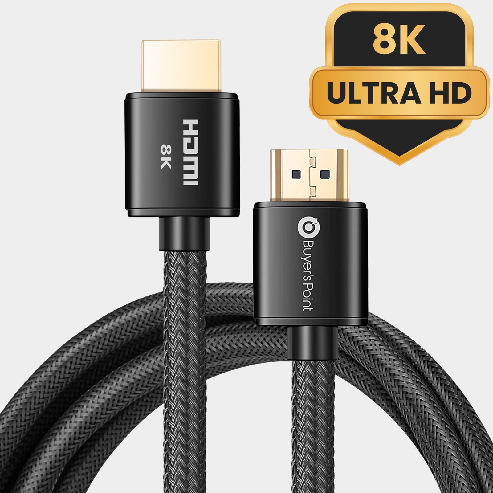 gemakkelijk te kwetsen verkoper Trolley Buyer's Point 8K Ultra High Speed HDMI 2.1 Cable (6ft) with 120Hz & 48Gbps,  compatible with Apple TV, Nintendo Switch, Roku, Xbox, PS5, PS4, Projector,  HDTV, Bluray (Black) - Walmart.com