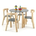 thumbnail image 1 of Gymax 5-Piece Kids Wooden Curved Back Activity Table & Chair Set w/Toy Bricks Grey, 1 of 9