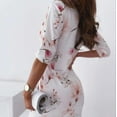 thumbnail image 4 of Vestido largo de playa con estampado floral vintage y cuello en V para mujer$Vestidos de verano con cuello en V y mangas cortas para mujer$Vestido largo informal con estampado floral y, 4 of 4