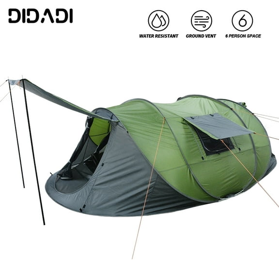 Didadi Pop Up Tent 6 Person Easy Pop Up Tents for Camping with Vestibule, Double Layer Waterproof Instant Setup Popup Tent Big Family Camping Tents