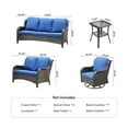 thumbnail image 3 of Vcatnet 5 Pieces Outdoor Patio Furniture All Weather Wicker Conversation Set with Swivel Rocking Chairs for Garden,Poolside,Navy Blue, 3 of 9