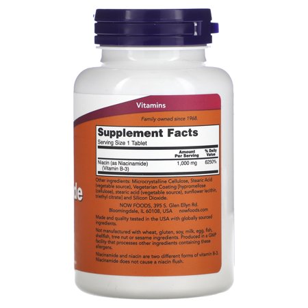 ナウフーズ ナイアシンアミド 1000mg 90粒 タブレット NOW Foods Niacinamide サプリメント ビタミンB3 ノーフラッシュ フラッシュフリー ビタミン