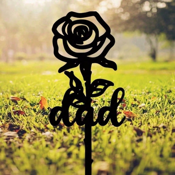 HELLOYOUNG Outdoor Garden Statue  Outdoor plugin  Elegant Rose Memorial Stake Waterproof Cemetery Decor Sympathy Gift for Grave Personalized Home Patio Yard Art Ornament