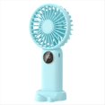 thumbnail image 2 of Ventilador de Mano V12 con Base de Soporte Mini PortáTil MultifuncióN de 5 Velocidades Conveniente Oficina para Estudiantes Adultos Ventilador, Azul, 2 of 10
