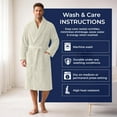 thumbnail image 6 of Dan River Bathrobe for Men and Women One Size Lightweight Cotton Terry Cloth Robe - Ivory, 6 of 8