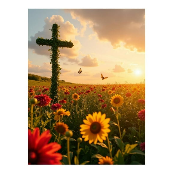 Diamond Art Kits for Adults, Sunset Meadow Sunflowers Butterflies 5D Diamond Painting Kits for Adults Beginners, DIY Full Drill Diamond Painting, Gem Art and Crafts 12x16