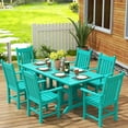 thumbnail image 4 of WestinTrends Malibu Classic Outdoor Dining Chairs with Arms, All Weather Poly Lumber Adirondack Patio Chairs Restaurant Bistro Chairs Support 350 LBS, Arched Backrest and Curved Seat, Turquoise, 4 of 7
