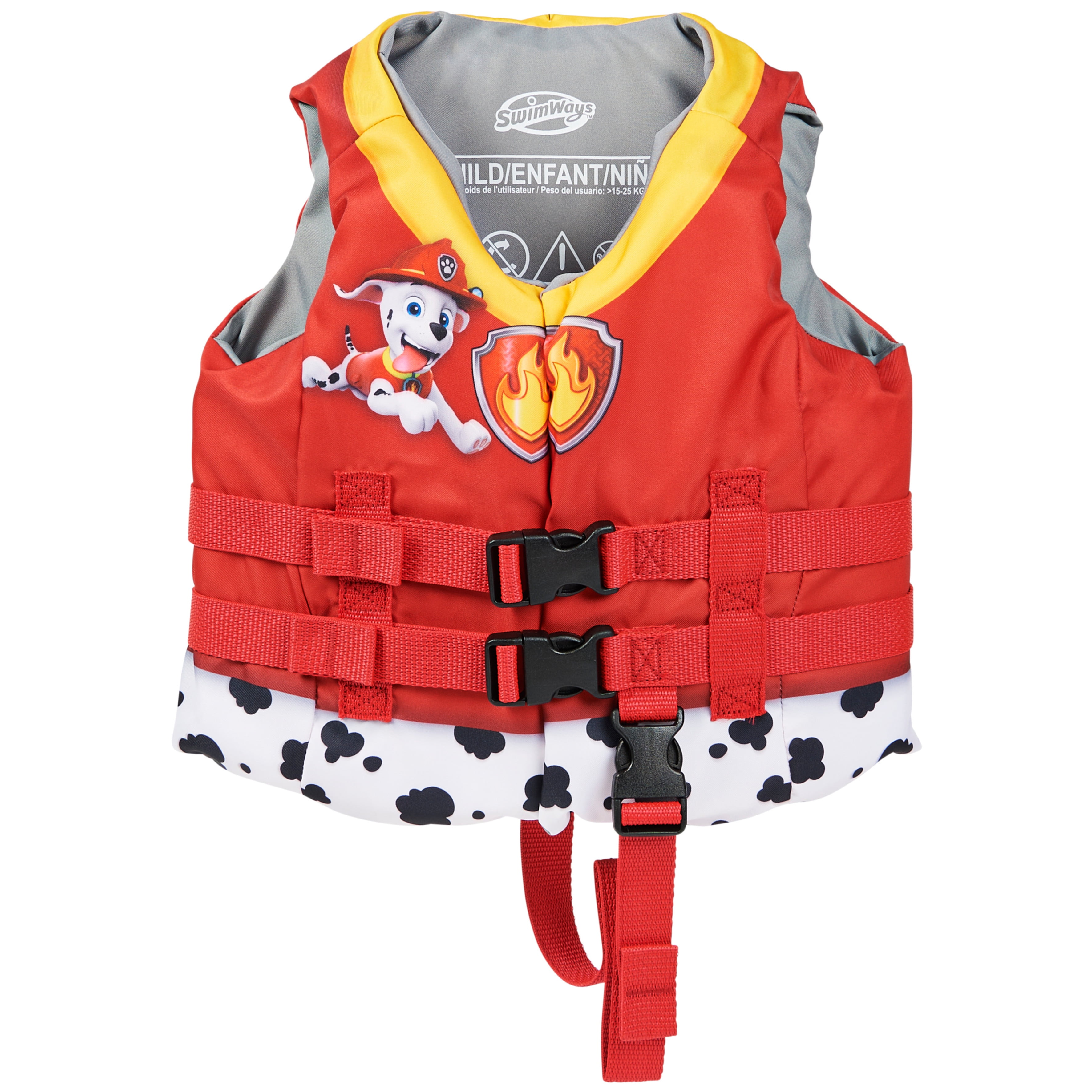 SwimWays Kids Life Jacket, Paw Patrol Marshall, Child 3355 lbs, Red