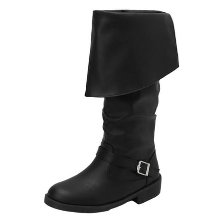 

Entyinea Tall Boots Women Comfortable Pull On Zipper Heel Pointed Toe Western Cowgirl Knee High Boots Black 37