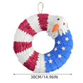 thumbnail image 2 of Independence Day Red And White And Blue Hawks Decorative Wreath, 2 of 5