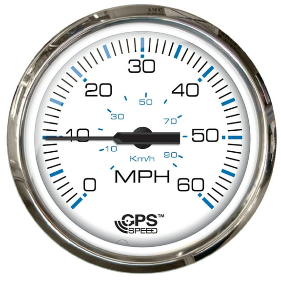 Faria 33850 Chesapeake Stainless Steel Tachometer (7000 RPM) with SystemCheck Indicator (Johnson/Evinrude Outboard) Gas - 4", White