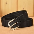 thumbnail image 5 of Fashion Classic Metal Buckles Outdoor Sports Canvas Belts Fabric Braided Belt Waistband KHAKI, 5 of 8
