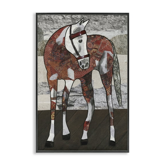 Stupell Industries Southwestern Patterned Foal Animals & Insects Painting Black Framed Art Print Wall Art, 12 x 18