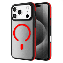 Entronix [Magnetic] Case Compatible with iPhone 17 Pro - Translucent Matte Back w/ Rugged Edges, Red