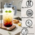 thumbnail image 4 of 64 Oz Mason Jar Water Pitcher With Fruit Infuser Lid Half Gallon Glass Pitchers Wide Mouth 2 Quart Cold Hot Water Jug For Coffee,Lemonade, Iced Tea,Homemade Drinks,Milk,Juice Sun Tea Container, 4 of 7