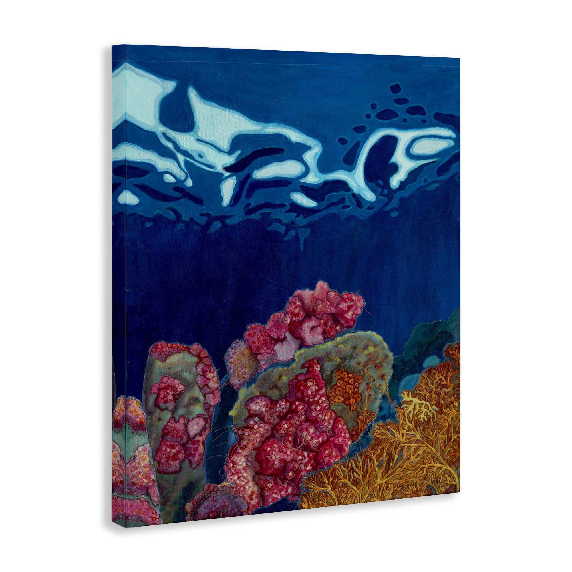 Stupell Industries Abstract Underwater Coral Nautical & Beach Painting Wrapped Canvas Art Print Wall Art, 36 x 48