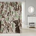 thumbnail image 2 of Manfei Farmhouse Duck Dog Shower Curtain 72Wx84L, Cottage Camouflage Bathroom Shower Curtain, Silk Gray, 2 of 5