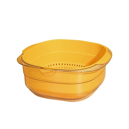 

AIEOTT Double Layer Dr-ain Basket 2 In 1 Fruit And Vegetable Colander Strainer Basket Dr-ain Basket For Kitchen And Living Room