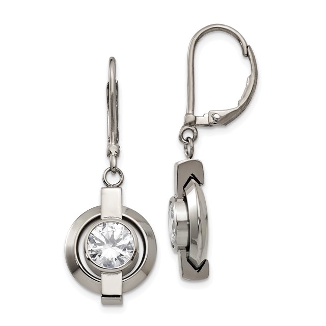 Boucles d'Oreilles à Levier en Zircone Cubique en Titane Drop Dangle