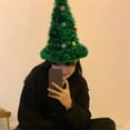 thumbnail image 5 of Hvmvliv Christmas Tree Hat(14.56x14.96in) Decorative Christmas Tree Hat, Xmas Tree Hat for Adults Children Glitter Christmas Hat New Year Decoration, 5 of 6