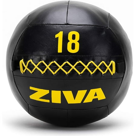 UPC: 4895202573225 | ZIVA Wall Ball Commercial Grade Hard-Wearing PVC Outer Skin Heavy-Duty Fiber Core Weighted with Sand | Soft Medicine Exercise Ball for Slamming Throwing Catching – 18 lb. 13.7 Diameter