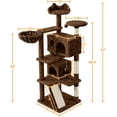 thumbnail image 2 of ZYPPP 57in Height Cat Tree Condo Multi-Level Kitten Tower Cat House Furniture Brown, 2 of 10