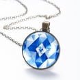 thumbnail image 6 of Blue and White Geometry Necklace Personalized Custom Photo Round Pendant Adjustable Stainless Steel Necklaces with Gift Box for Men Women Mothers Valentine's Jewelry Gift, 6 of 6