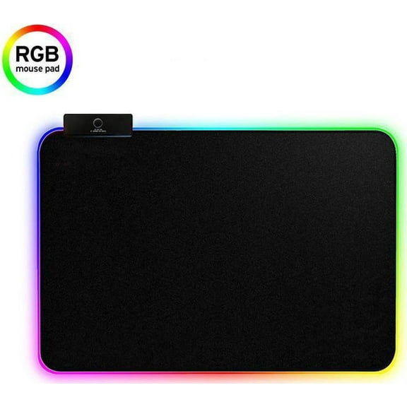 Giizhmy RGB LED Gaming Mouse Pad with Lighting, Black, 1 Count
