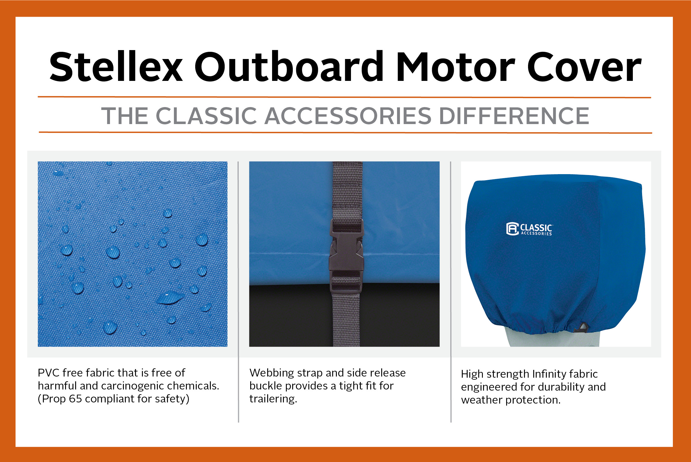 Classic Accessories Stellex™ Trailerable Outboard Motor Cover, 25-50 H.P. Motors - image 4 of 5