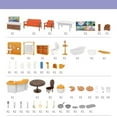 thumbnail image 2 of kjfeif 2025 Unique Design Dollhouse Playset , DIY Pretend Portable Bus Toy Kit with Little Critters Bunny Dolls Mini Cottage House Set Camping Family Toys for Toddler 3 4 5 6 Year Old, 2 of 7