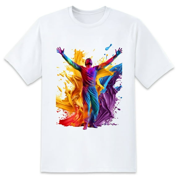 Men's Graphic TeePainting Letter Print T-Shirts Round Neck Short Sleeves Sizes XS-5XL Summer Daily Casual Tops