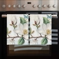 thumbnail image 2 of White Floral Kitchen Towels Set of 2, Water Absorbent Dish Towel, Botanical Magnolia Flower Leaves Butterfly Decorative Hand Towels - Quick Drying Cloth for Cooking Baking, 18x28 Inch, 2 of 8