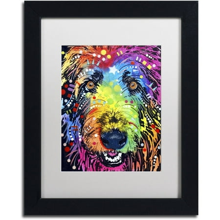 Trademark Fine Art "Irish Wolfhound" Canvas Art by Dean Russo, White Matte, Black Frame