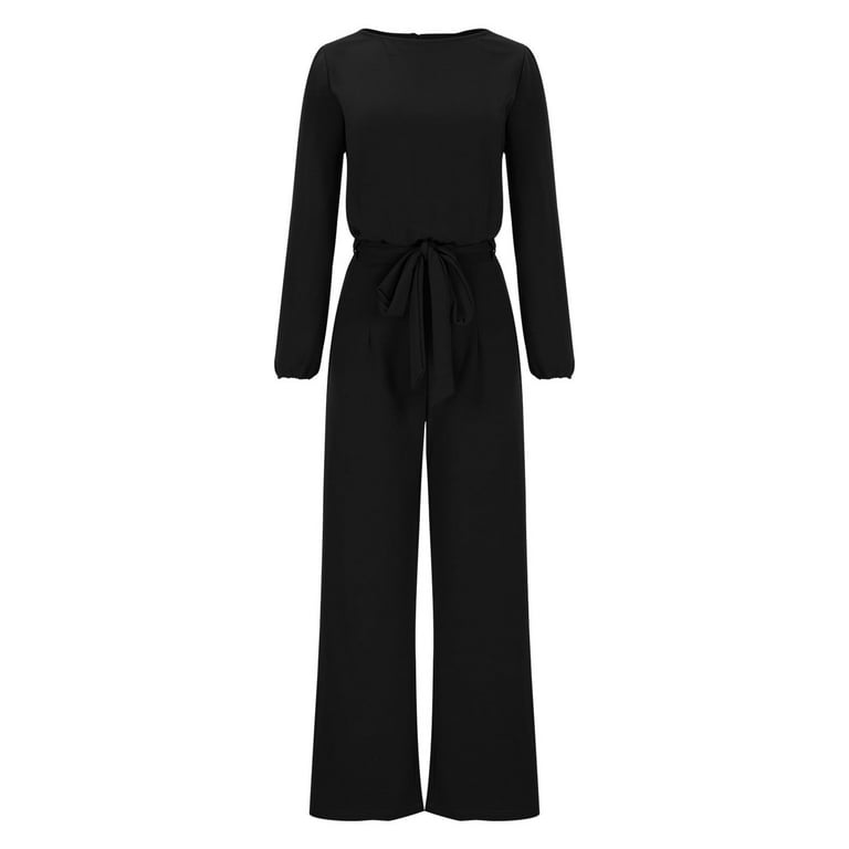 SDNall Formal Jumpsuit for Women Wedding Guest Solid Color Long