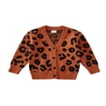 thumbnail image 1 of Kid Toddler Girl Mid-Length Cardigan  Leopard Print V-Neck Long Sleeve Button Closure Coat for Spring Autumn, 1 of 9