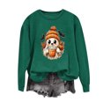 thumbnail image 4 of Cute Coffee Ghost Halloween Sweatshirt Women Pumpkin Graphic Crew Neck Long Sleeve Pullover Oversized Fleece Lined Fall Top for Spooky Season and Cozy Lounge Wear, 4 of 5