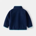 thumbnail image 4 of Boys Zipper Hoodies Size 10 12 Boy Fuzzy Coat Baby Stand Collar Top Children's Color Matching Casual Children's Wear Z0F-Navy, 4-5 Years, 4 of 6