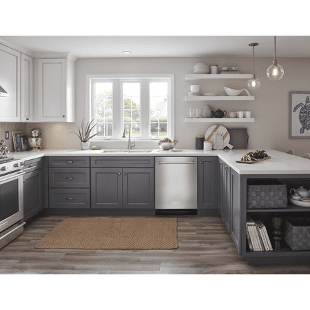 KitchenAid - 24" Top Control Built-In Dishwasher with Stainless Steel Tub, FreeFlex™ and LED Interior Lighting, 3rd Rack, 44dBA - Stainless steel