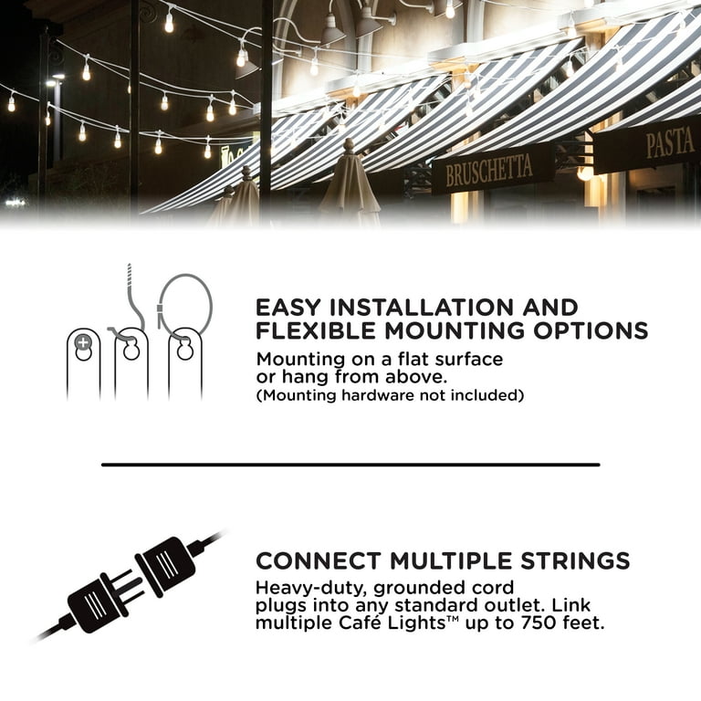 Enbrighten Classic LED Café String Lights, 12ft., White Cord, 35604 Enbrighten Classic LED Café String Lights, 12ft., White Cord, 35604